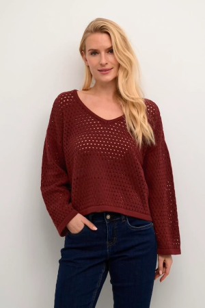 CRWILOW KNIT PULLOVER RUM RAISIN 