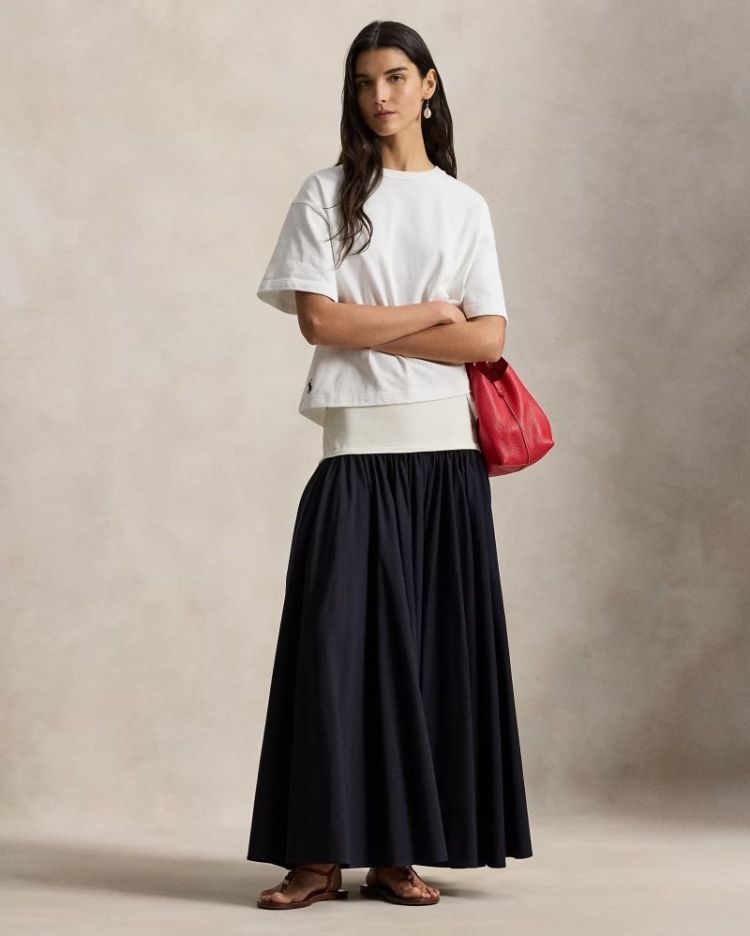 WOVEN A-LINE SKIRT ATLANTIC