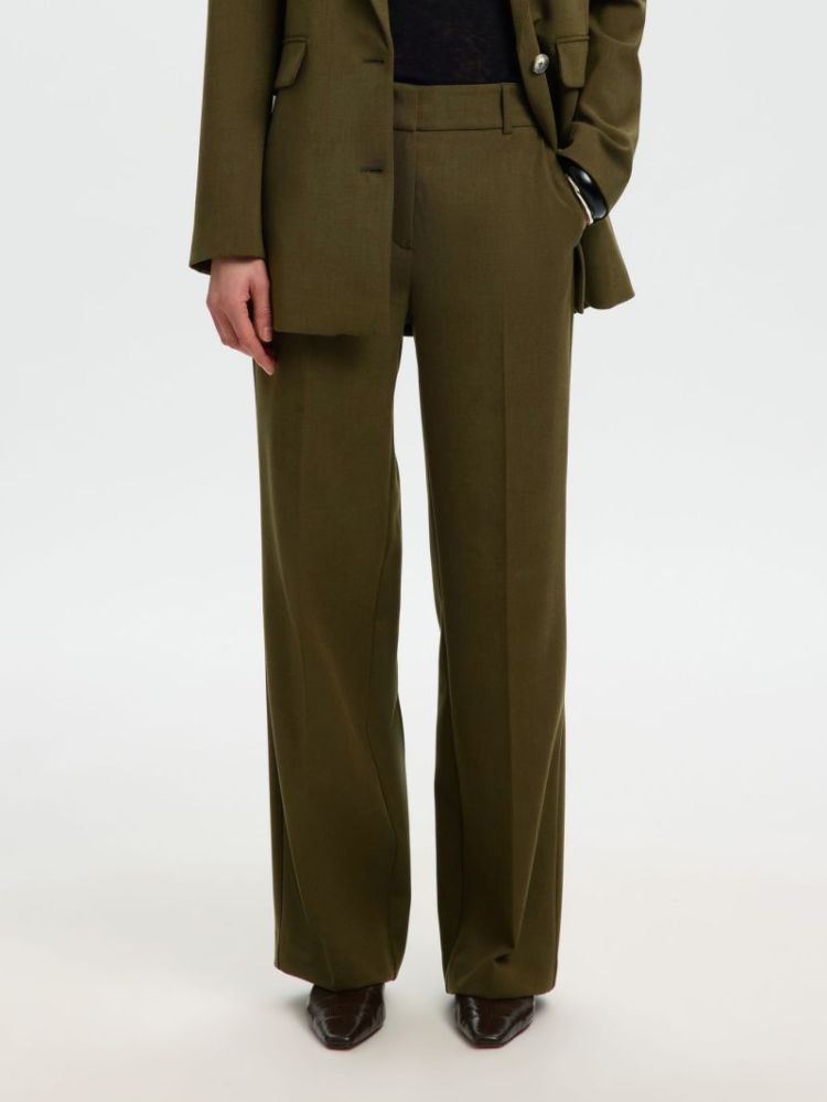 SLWRITA WIDE PANT FIG GREEN