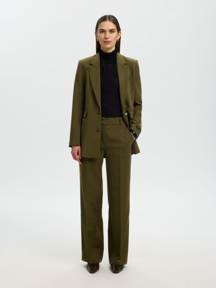 SLWRITA WIDE PANT FIG GREEN