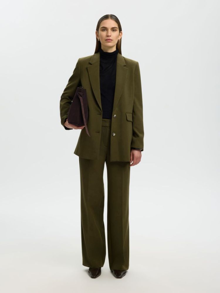 SLWRITA WIDE PANT FIG GREEN