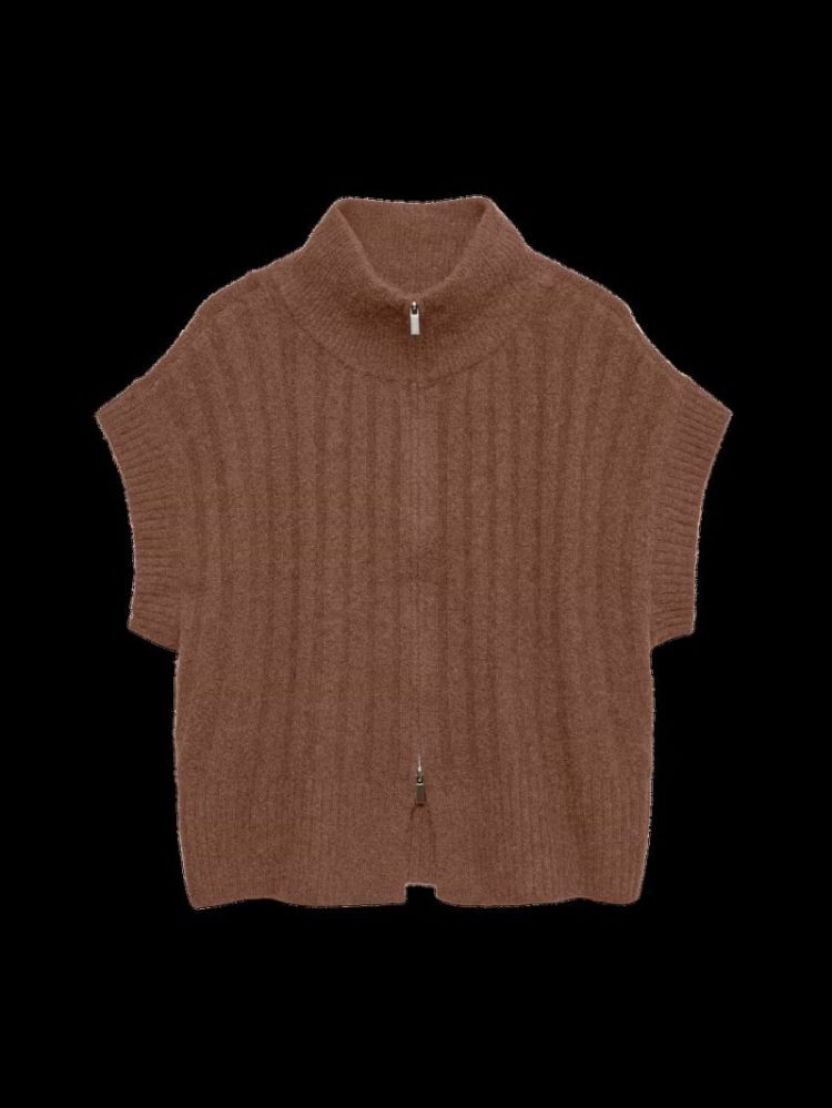VMBANG ZIPPER VEST COCOA BROWN