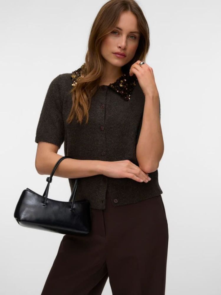 VMJONAH CARDIGAN CHOCOLATE TORTE