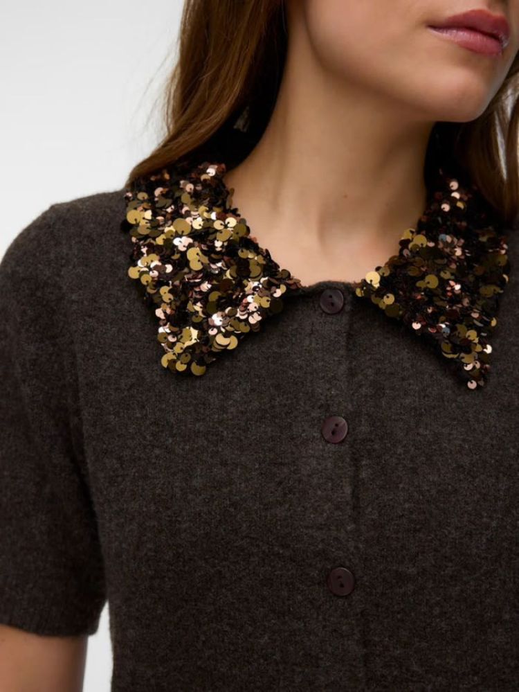 VMJONAH CARDIGAN CHOCOLATE TORTE
